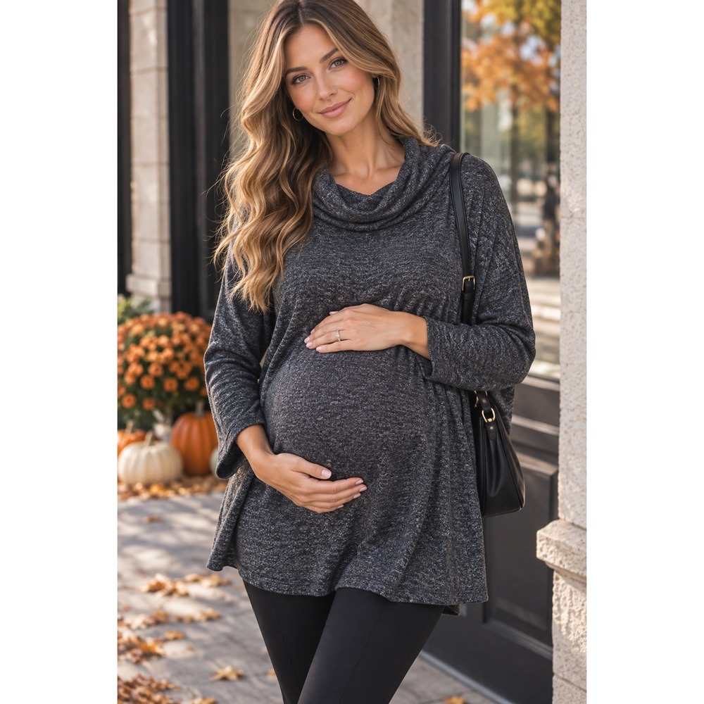 Cowl Neck Metallic Knit Sweater - Black